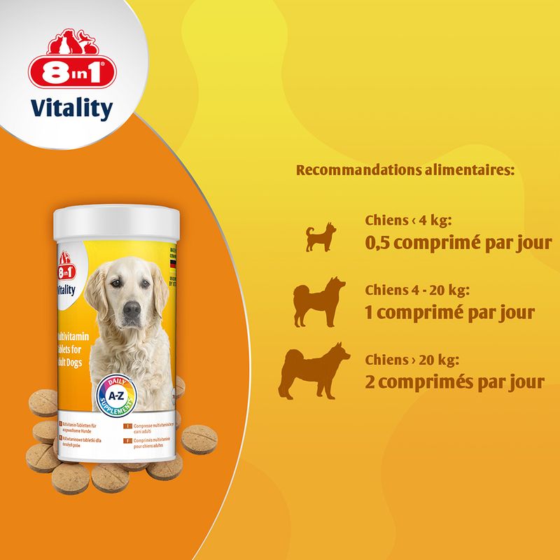 8in1 Vitality Comprimés multivitaminés Adulte