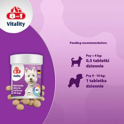 8in1 Vitality multiwitaminowe tabletki dla psów małych ras
