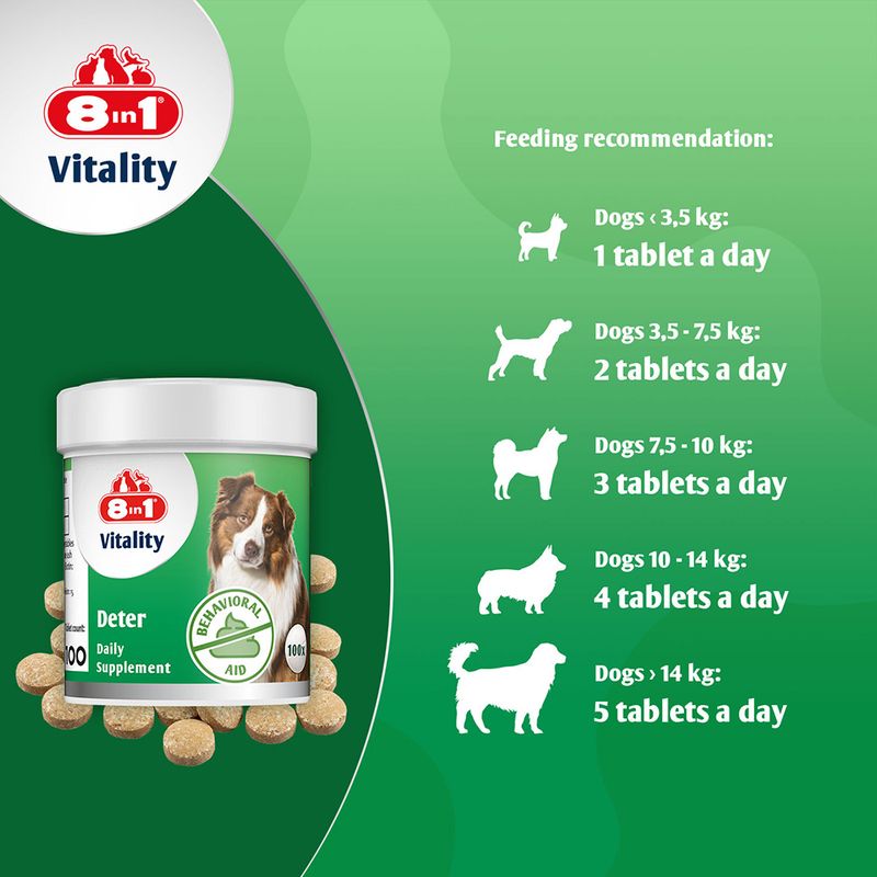 8in1 Vitality Deter Supplement, tabletki przeciw zjadaniu odchodów