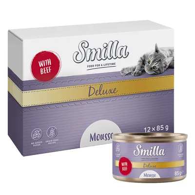 Smilla Deluxe Mousse med nötkött, 12 x 85 g. Utan tillsatt socker, spannmålsfritt recept.