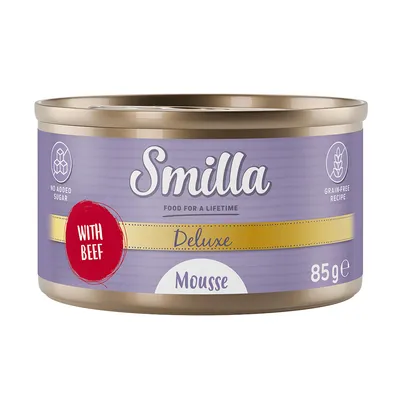 Smilla Deluxe Mousse med nötkött, 85 g burk. Utan tillsatt socker, spannmålsfritt recept.