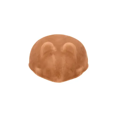 Juguete para masticar marrón en forma de cabeza de animal, apto para mascotas.