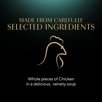Made from carefully selected ingredients. Whole pieces of chicken in a delicious, velvety soup.