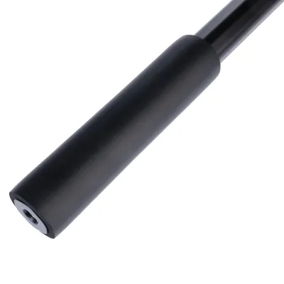 Sort metalstang med glat overflade og afrundet endekapsel.