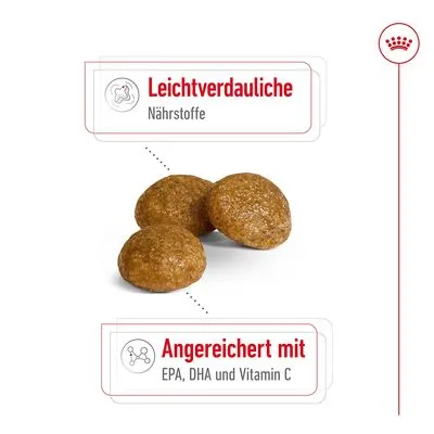 Leichtverdauliche Nährstoffe. Angereichert mit EPA, DHA und Vitamin C.