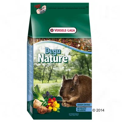 Versele-Laga Degu Nature. Futter für Degus mit geruchsneutralisierender Formel, ohne Pellets und Getreide. Aroma Pack, wiederverschließbar.
