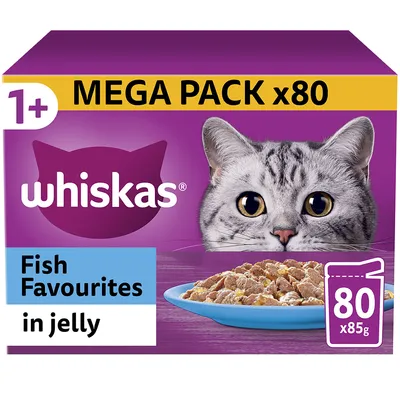 Mega pack of 80 fish favourites in jelly, 85g each, suitable for age 1 plus.