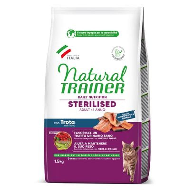 Natural Trainer Cat Sterilised met forel