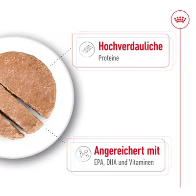Hochverdauliche Proteine. Angereichert mit EPA, DHA und Vitaminen.