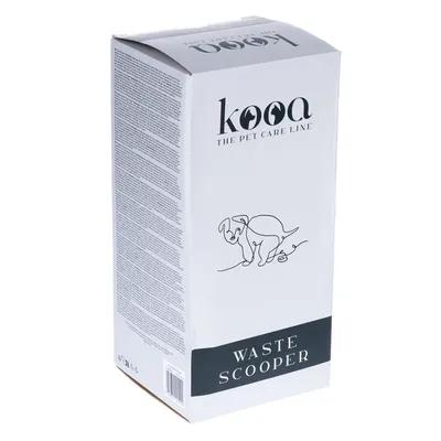 kooa The Pet Care Line lopatka na odpadky, balenie s kresbou psa a textovým popisom na boku.