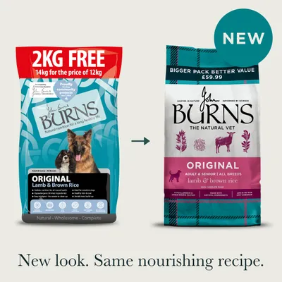 14kg Burns Dry Dog Food - 12kg + 2kg Free! * - Adult & Senior Original Lamb & Brown Rice (14kg) 14kg Burns Dry Dog Food - 12kg + 2kg Free! * - Adult & Senior Original Lamb & Brown Rice (14kg)