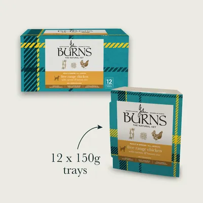 Burns Free Range Chicken with Carrots & Organic Brown Rice 12 x 150g - 12 x 150g Burns Free Range Chicken with Carrots & Organic Brown Rice 12 x 150g - 12 x 150g