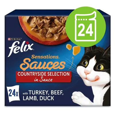 Felix Sensations in Salsa 24 x 85 g Pacco misto umido per gatti