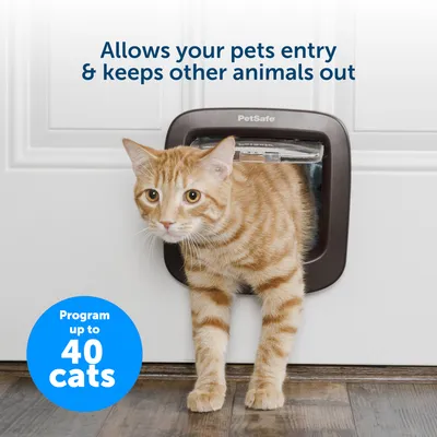 PetSafe Katzentür, ermöglicht Zugang für Haustiere und hält andere Tiere fern. Programmierbar für bis zu 40 Katzen.