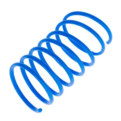 Jucărie din plastic albastru în formă de spirală, potrivită pentru joacă interactivă.
