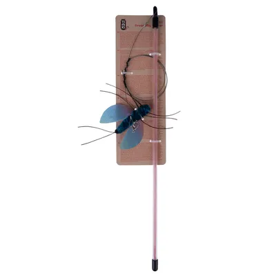 Tiki Dragonfly Teaser, gioco con asta rosa e pendente a forma di libellula blu, ideale per il gioco interattivo.