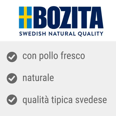 BOZITA SWEDISH NATURAL QUALITY, con pollo fresco, naturale, qualità tipica svedese