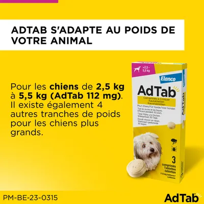 AdTab Comprimés à croquer pour petit chien (2,5 à 5,5 kg)