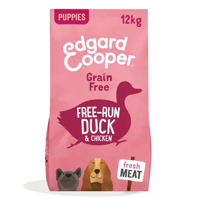 Edgard Cooper Grain Free hondenvoer voor puppies, 12 kg, free-run duck & chicken, fresh meat