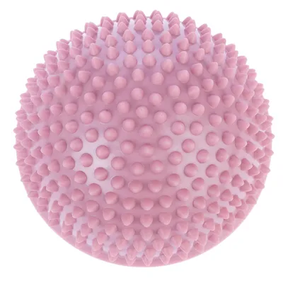 Palla rosa con superficie a nodi, adatta per gioco o massaggio.
