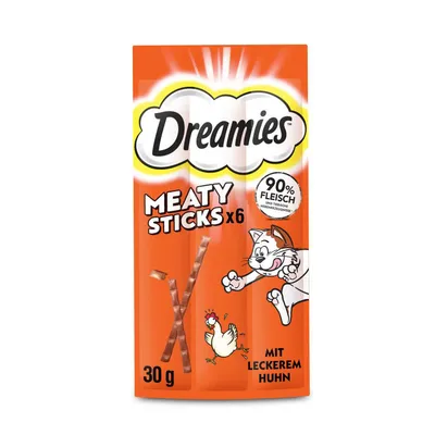 Dreamies Meaty Sticks x6, 90% κρέας, με νόστιμο κοτόπουλο, 30 g.