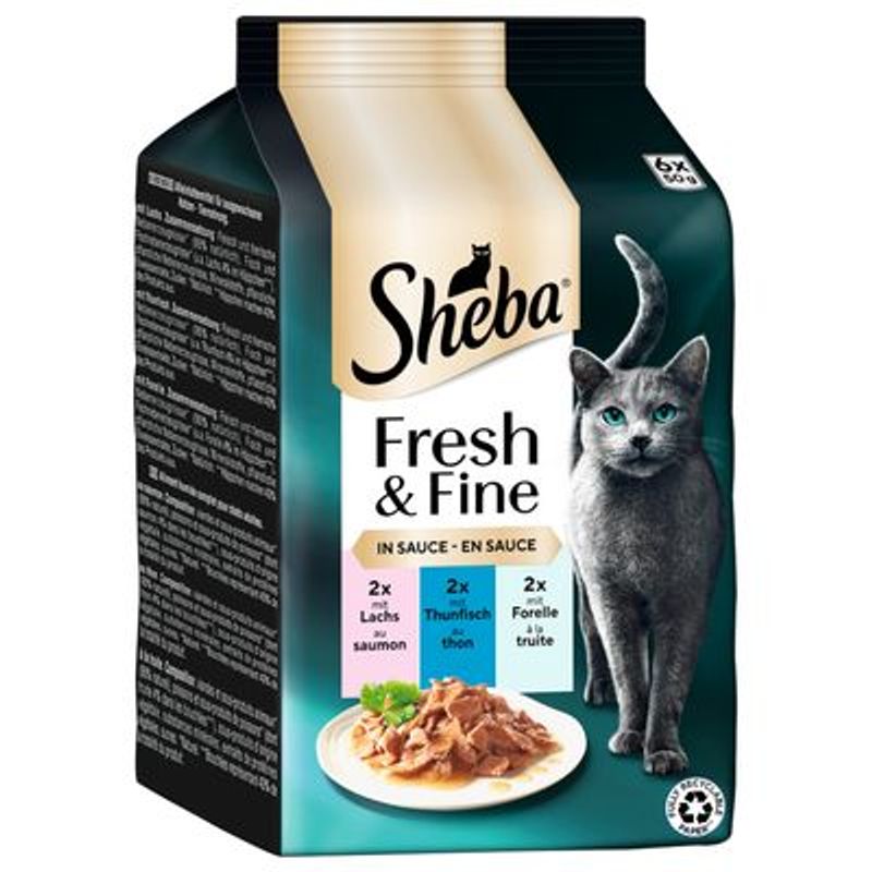 Multipack Sheba Fresh & Fijne vershoudzakjes 6 x 50 g