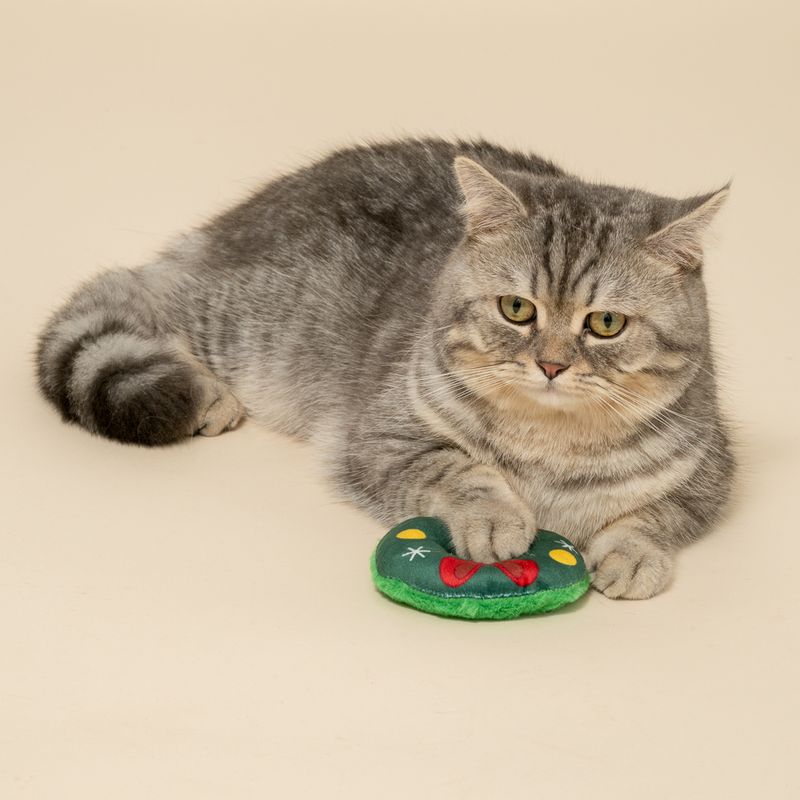 TIAKI Katzenspielzeug Weihnachtskranz