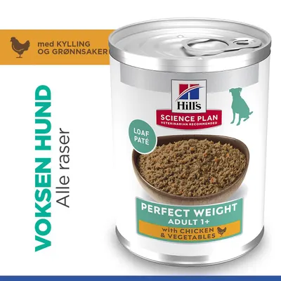 Hill's Science Plan Adult 1+ Perfect Weight med kylling & grønnsaker
