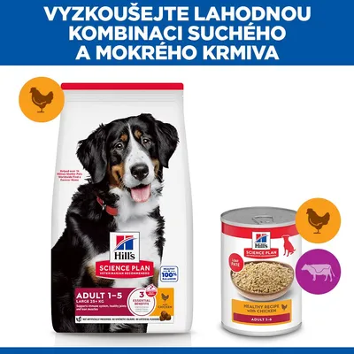 Hill's Science Plan Adult 1-5 Large s kuracím