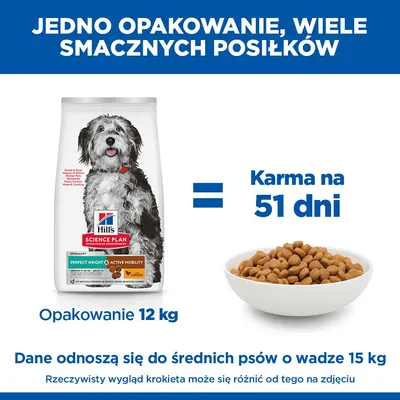 Hill's Science Plan Adult Perfect Weight & Active Mobility Medium, kurczak