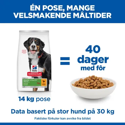 Hill's Science Plan Senior Vitality Mature Adult 6+ Large med kylling