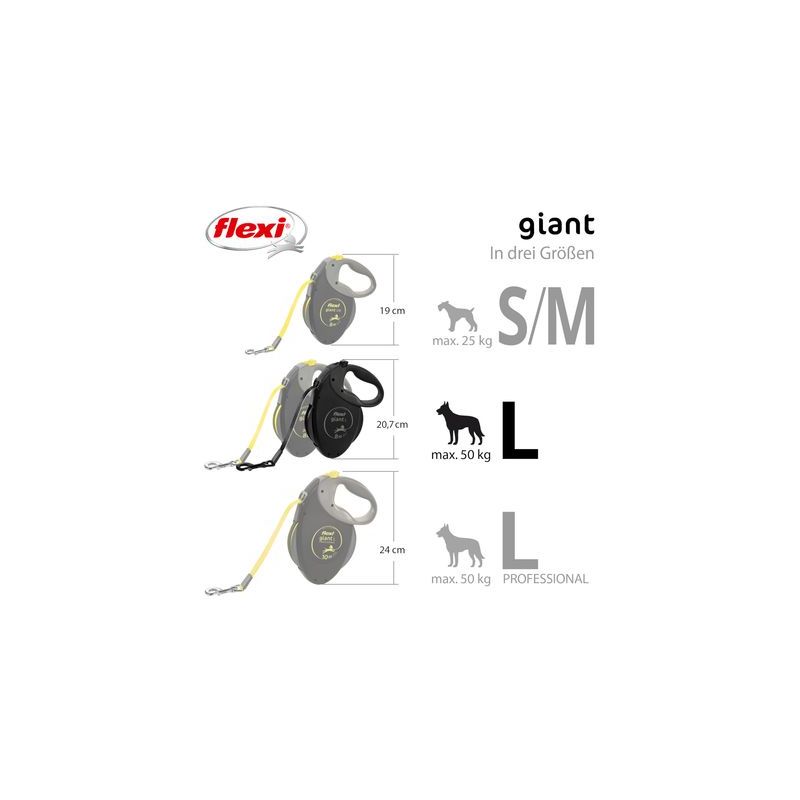 flexi Black Edition harnasgordel, 8 m