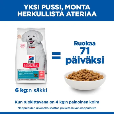 Hill's Science Plan Adult Hypoallergenic Small & Mini lohi Hill's Science Plan Adult Hypoallergenic Small & Mini lohi