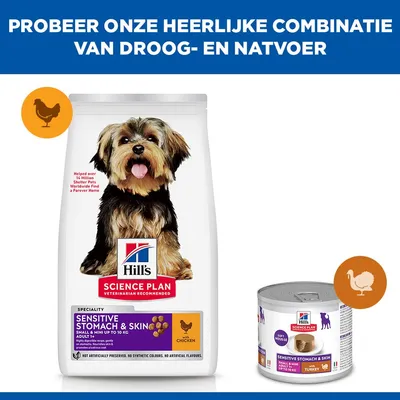 Hill's Science Plan Sensitive Stomach & Skin Adult 1+ Small & Mini met Kip