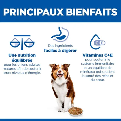 Principaux avantages : alimentation équilibrée, ingrédients facilement digestibles, vitamines C+E pour soutenir le système immunitaire et équilibre minéral pour la santé des reins et du cœur. Principaux avantages : alimentation équilibrée, ingrédients facilement digestibles, vitamines C+E pour soutenir le système immunitaire et équilibre minéral pour la santé des reins et du cœur.