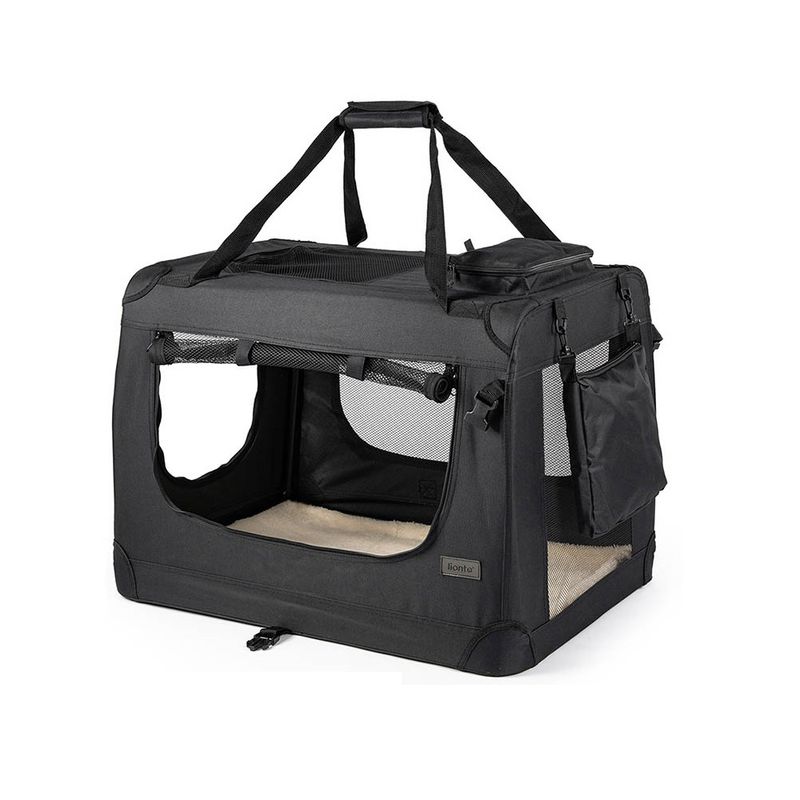 Lionto Hundetransportbox aus Textil, schwarz