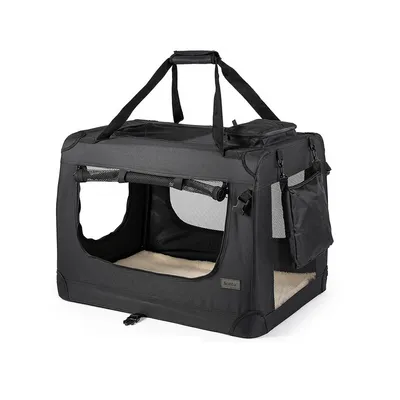 Lionto Hundetransportbox aus Textil, schwarz
