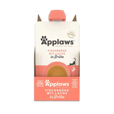 Applaws kalaliemi lohella liemessä, 100 % luonnolliset ainesosat, viljaton, Certified B Corporation, luonnollinen kissanruoka.