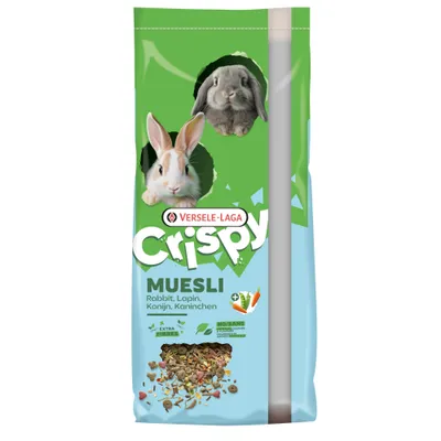 Versele-Laga Crispy Muesli kaneille, ekstra kuitua, ilman keinotekoisia väriaineita, näkyvissä porkkanan ja ruoan kuva. Versele-Laga Crispy Muesli kaneille, ekstra kuitua, ilman keinotekoisia väriaineita, näkyvissä porkkanan ja ruoan kuva.