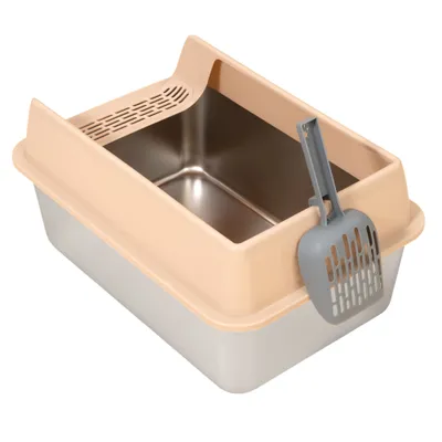 TIAKI Katzentoilette aus rostfreiem Stahl - silber TIAKI Katzentoilette aus rostfreiem Stahl - silber