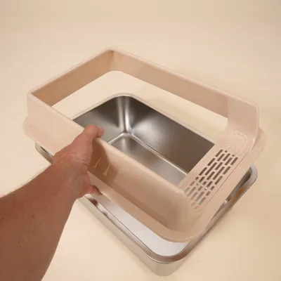 TIAKI Katzentoilette aus rostfreiem Stahl - silber TIAKI Katzentoilette aus rostfreiem Stahl - silber