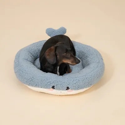 TIAKI Haustierbett Teddy Whale - Größe S: Ø 45 x H 12 cm