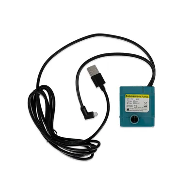 Ponorné čerpadlo, DC 5V, 2W, Hmax: 40 cm, Qmax: 200 l/h, IPX8, USB pripojenie, vyrobené v Číne. Upozornenie: Používajte len pod vodou.