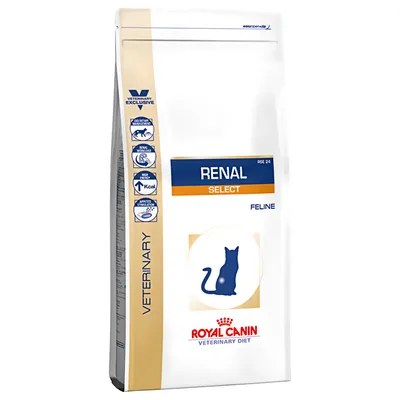 Royal Canin Veterinary Diet Renal Select Feline. Erityisesti munuaisongelmaisille kissoille, korkea energiapitoisuus, ruokahalun stimulointi, munuaistoiminnan tuki.