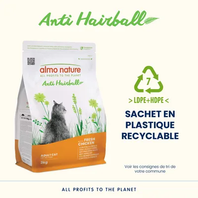 Almo Nature Holistic Anti Hairball poulet, riz pour chat