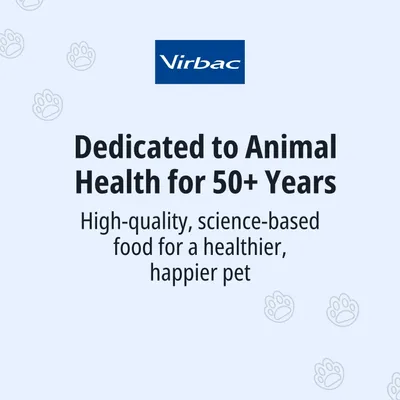 Virbac. Da oltre 50 anni impegnata per la salute degli animali. Alimentazione di alta qualità, basata su principi scientifici, per un animale domestico più sano e felice.