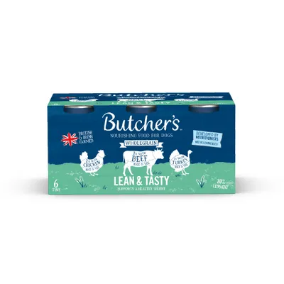 Butcher's Wholegrain Lean & Tasty 6 x 390g - Mixed Pack Butcher's Wholegrain Lean & Tasty 6 x 390g - Mixed Pack