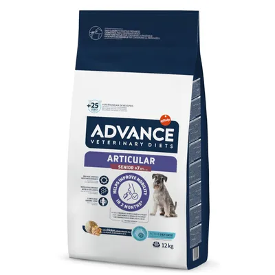 Advance Veterinary Diets Articular Senior +7 anni, 12 kg. Supporta la mobilità in 2 mesi. Con pollo, senza frumento, acido ialuronico e collagene. Per salute di cartilagini e ossa.
