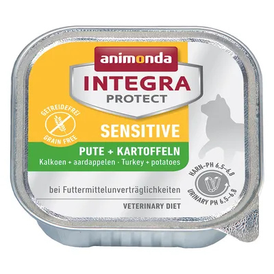 animonda INTEGRA PROTECT SENSITIVE PUTE + KARTOFFELN, kalkkuna ja peruna, viljaton, urinary pH 6,5–6,8, veterinary diet, kissan märkäruoka-annos