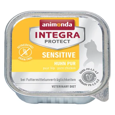 animonda INTEGRA PROTECT SENSITIVE Huhn Pur, viljaton, pure chicken, urinary pH 6,5–6,8, veterinary diet, märkäruoka-astia kissalle
